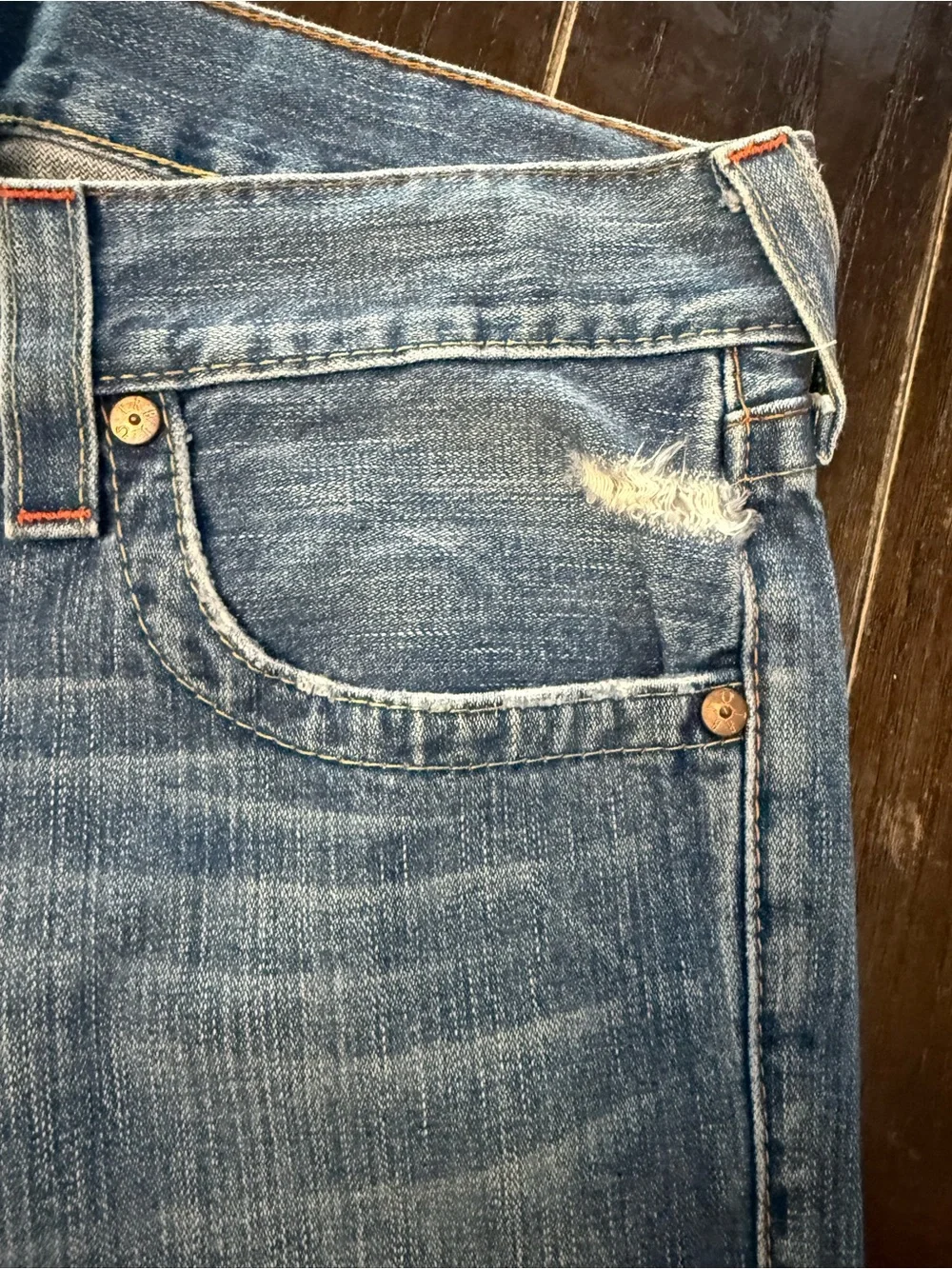 True Religion Y2K Men's Bobby Boot Cut Light Blue Jeans Size 34x32
